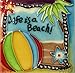 Continental Art Center SD-135 4 by 4-Inch Life Is A Beach Ceramic Art Tile