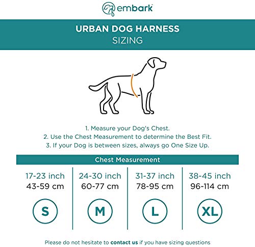 Embark Urban Dog Harness, Easy On and Off with Front and Back Leash Attachments & Control Handle - No Pull Training, Size Adjustable and Non Choke (Medium, Aurora)