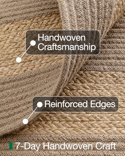 Image of Handwoven Jute Carpet 2x4 Ft Strip Border - Natural Boho Area Rug for Living Room | Eco-Friendly, Durable Floor Mat for Bedroom, Dining & Home Decor