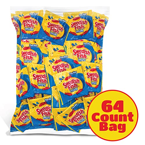 Swedish Fish Mini Soft And Chewy Candy Fun Size, Individually Wrapped Packs, 64 Count Bulk #TOP1