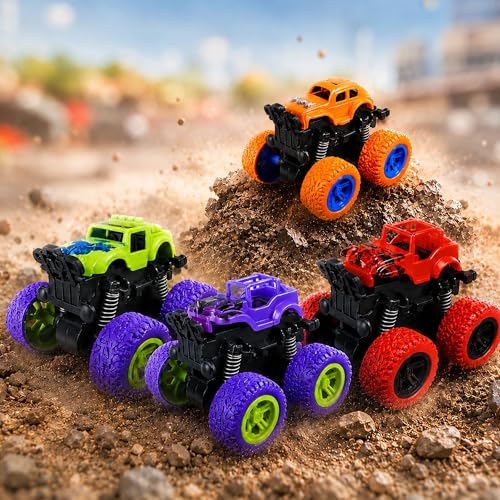 Image of Toyshine Friction Powered Push & Go Mini Rock Crawler 360 Drift Monster Car Truck Toy Return Gift for Kids Boys & Girls 3+, Multicolor