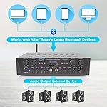 Pyle 500W Karaoke Wireless Bluetooth Amplifier - 4 Channel Stereo Audio Home Theater Speaker Sound Power Receiver with AUX IN, FM, RCA Subwoofer Speakers OUT, USB, Microphone IN with Echo - Image 3