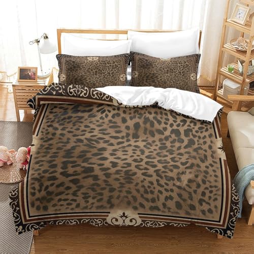 Housse de couette motif léopard 140x200 microfibre pour lit single - 3