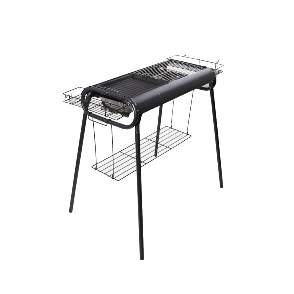 Barbecue au charbon de bois compact et sa poêle de barbecue extérieur amovible