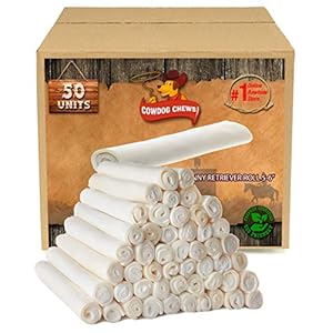 5-6 Inches Rawhide Retriever Roll – Chewing Dog Treat, 100% Natural – Natural Grass Fed Livestock Sourced (50 Pack)