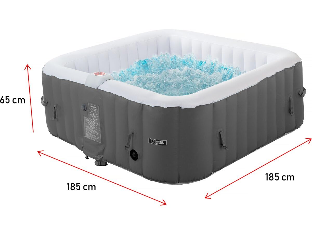 Spa Gonflable Riviera en PVC - 6 Places - Gris/Blanc