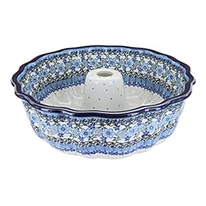 Blue Rose Polish Pottery Eliza Ring Cake Pan