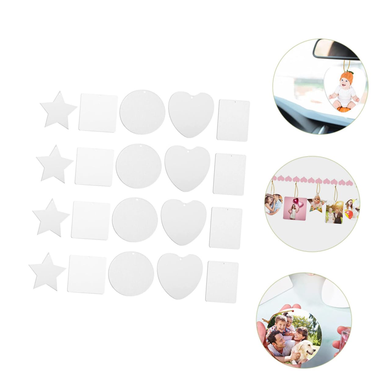 Angoily 3 Set Vuoti Per Sublimazione Decorativi Profumati Per E Armadi Facili Da Personalizzare E Resilienti Materiale Per Regali Creativi E Fai Da Te 40 Pezzi * 3