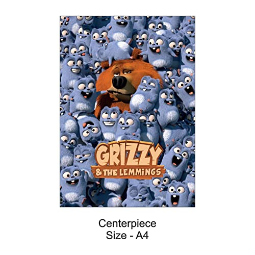 Image of Pretty UR Party Grizzy and the Lemmings Party decorations Kit - 80 pcs includes Banner, balloons, thank you, centerpiece, danglers, Grizzy Party Supplies, Lemmings Birthday Decor, DIY Pack for kids