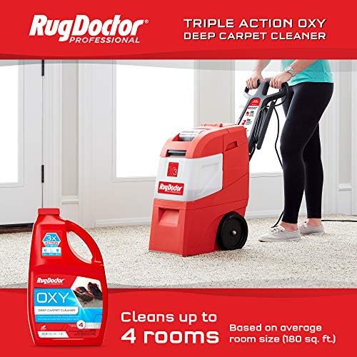 Rug Doctor X3 Commercial Carpet Cleaner Large Red Oxy Pro Pack, Exclusive Vibrating Brush Spray Scrub and Extract Embedded Dirt and Grime, 48 oz. Oxy Cleaning Solution