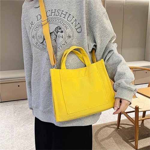 Women's Canvas Casual Tote Bag Retro Art Canvas Crossbody Bags for Women Corduroy Zipper Shoulder Handbags3