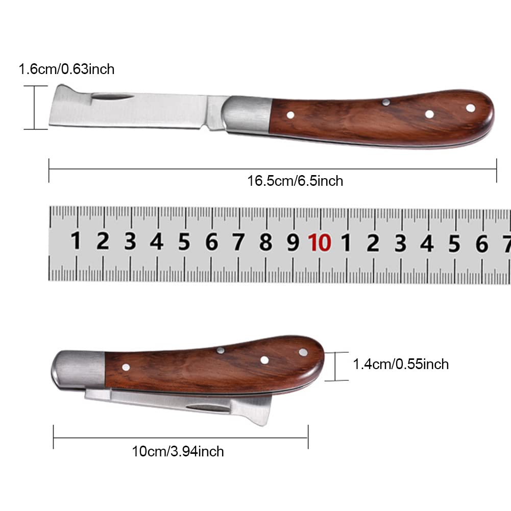 Coltello Da Innesto Pieghevole in Acciaio Inossidabile - Cesoia Da Giardino per Taglio Piante