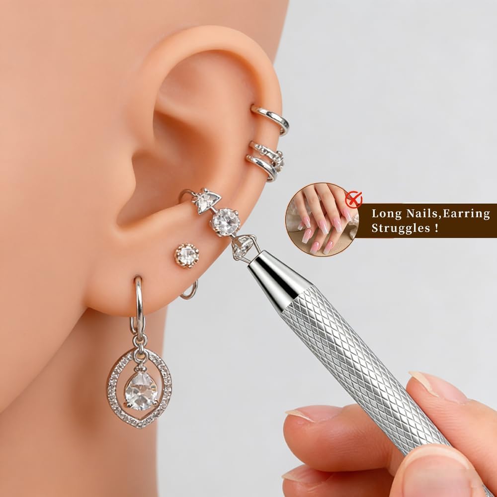 16g 4Pcs BLUE Horseshoe Nose Ring for Women Double Gem Horse Shoe Nose Ring Hoop Surgical Steel ,1pcs piercing ball grabber tool Silver Gold Cartilage Helix Tragus Earring Hoops Labret Lip Piercing Jewelry Septum Ring