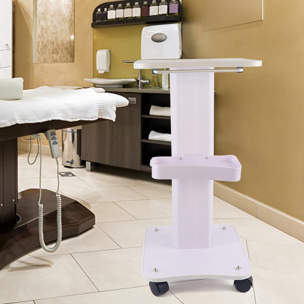 OUKANING Beauty Salon - Chariot de beauté - Chariot de travail - Table d'appoint - Chariot de salon de coiffure - Chariot de beauté avec roulettes pivotantes - Molette de défilement pour réglage de la