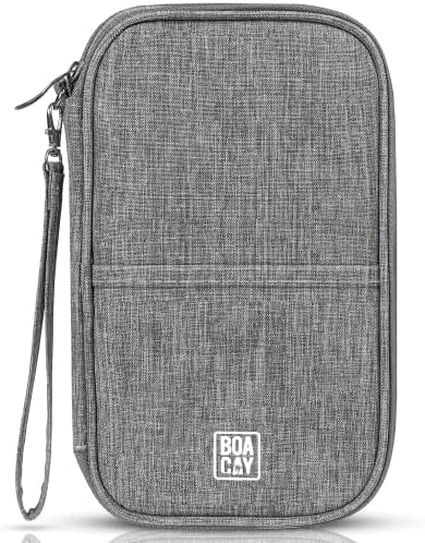 Travel Document Organizer, Family Passport Holder, Premium Wallet for Women and Men, Portable & Foldable Case for Cards, Boarding Pass, ID, Money, Tickets with Zipper & Excellent Materials