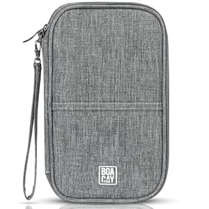 Travel Document Organizer, Family Passport Holder, Premium Wallet for Women and Men, Portable & Foldable Case for Cards, Boarding Pass, ID, Money, Tickets with Zipper & Excellent Materials