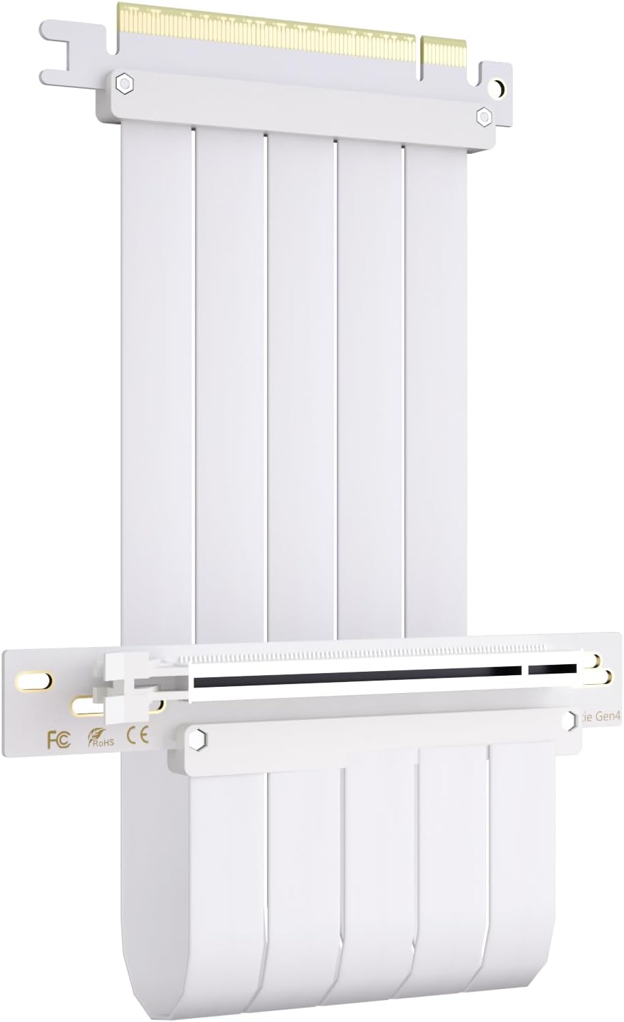 GLOTRENDS 250mm PCIe 4.0 X16 Riser Cable White Color for PCIe 4.0/3.0 GPUs, Such as GeForce RTX 40/30 Series and AMD Radeon RX7000/RX6000 Series, etc