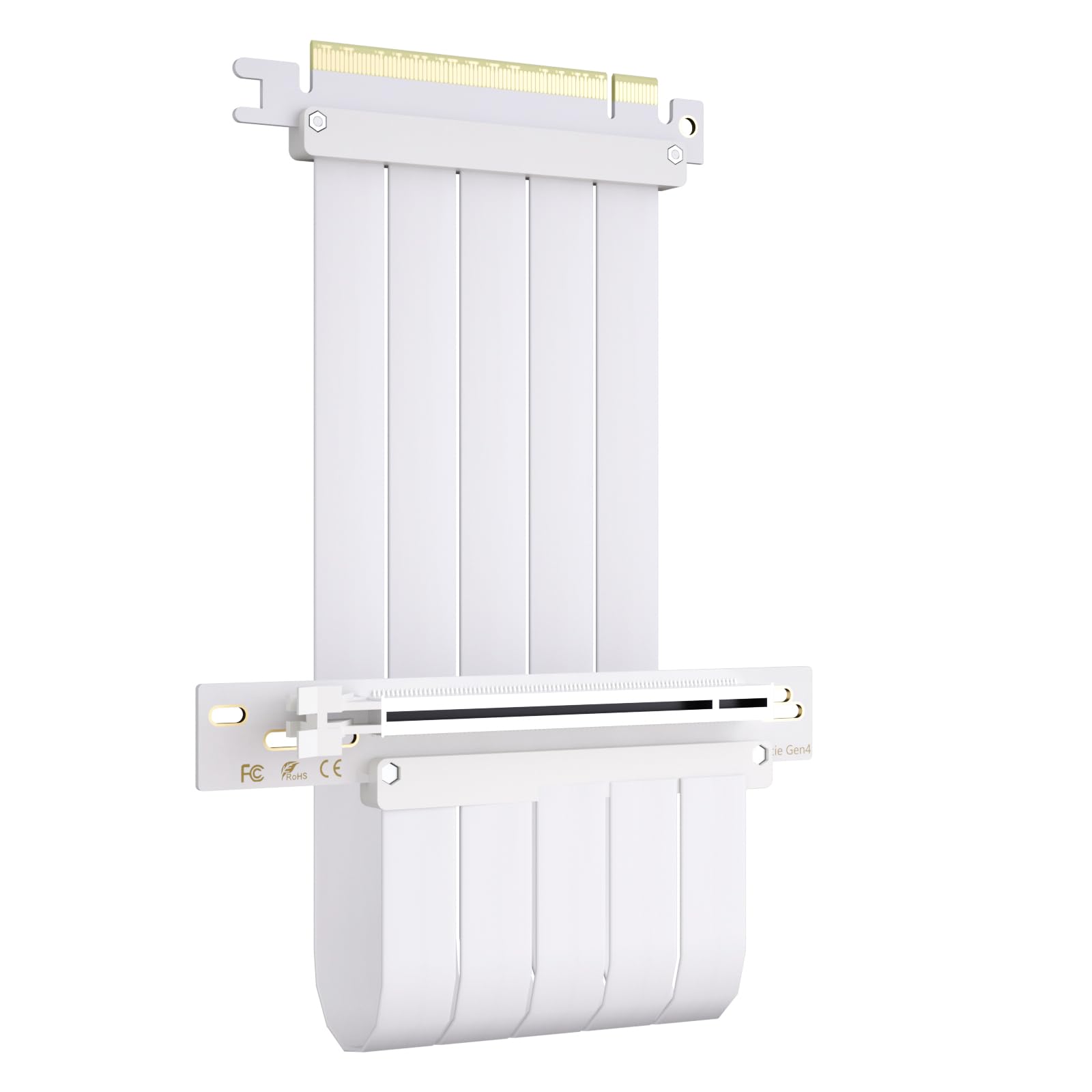 GLOTRENDS 250 mm PCIe 4.0 X16 Câble Riser blanc pour GPUs PCIe 4.0/3.0, tels que les séries GeForce RTX 40/30 et AMD Radeon RX7000/RX6000, etc.