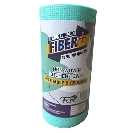 Kasa Kitchen Multipurpose Wipes - Washable and Reusable - 2 Ply Kitchen Tissue/Towel Non-Woven Cloth Roll - Washable and Reusable- 1 Roll approx 80 Pulls