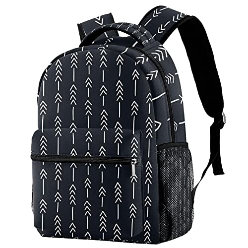Sac à dos décontracté avec motif flèche noir et blanc Multicolore 5 pour femme, taille standard