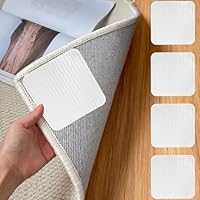 AMFUN 4 Stück Antirutschmatte für Teppich, Wiederverwendbare Teppich Antirutschunterlage, Abnehmbare, Waschbare, Zur Verhinderung des Verrutschens des Teppichs（Weiß