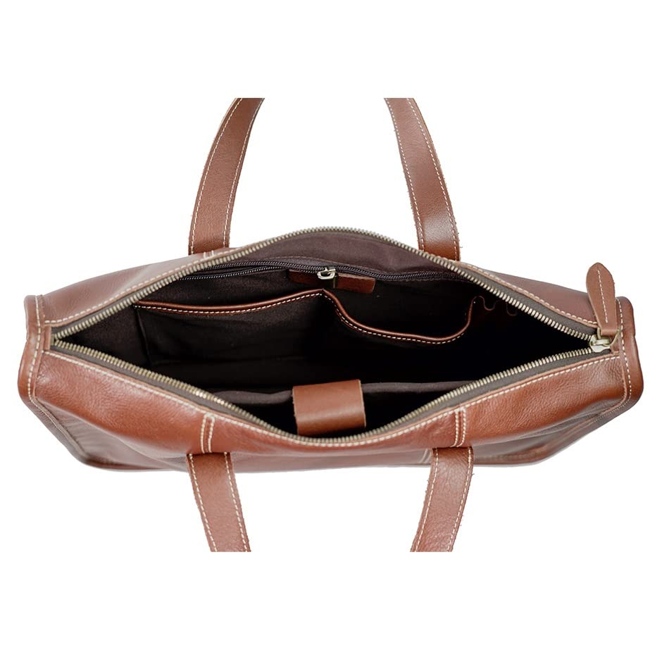 Bolso casual tipo tote y maletín de cuero para portátil 13.3" miniatura 3