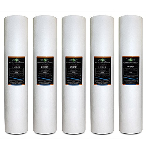 FilterLogic - 5 x SP20BB05 – FilterLogic 20” Big Blue Spun Poly 5 Micron Sediment Water Filter fits Standard housings for Industrial,pre-Filtration for UV,Window Cleaning Systems & Aquarium/RO use,Removes:Sediment
