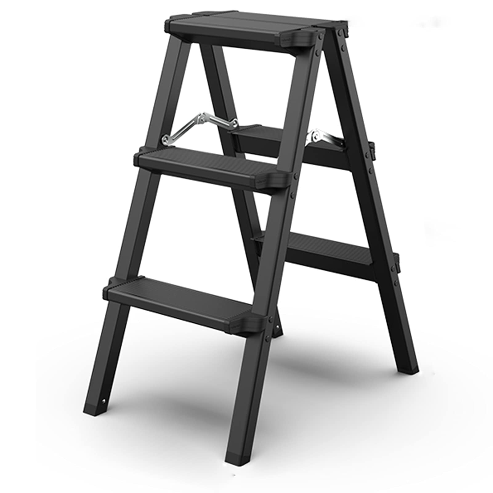Holz-Tritthocker, 2 Stufen, Hocker für Kinder, Holz-Tritthocker für Kinder mit Griffen für Badezimmer, Küche, Schlafzimmer, Spielzeugzimmer und Wohnzimmer, maximale Belastung, Trit
