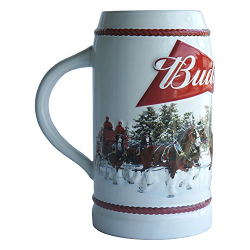 Jarra de cerveza Budweiser Navideña de 0,91 litros coleccionable 4