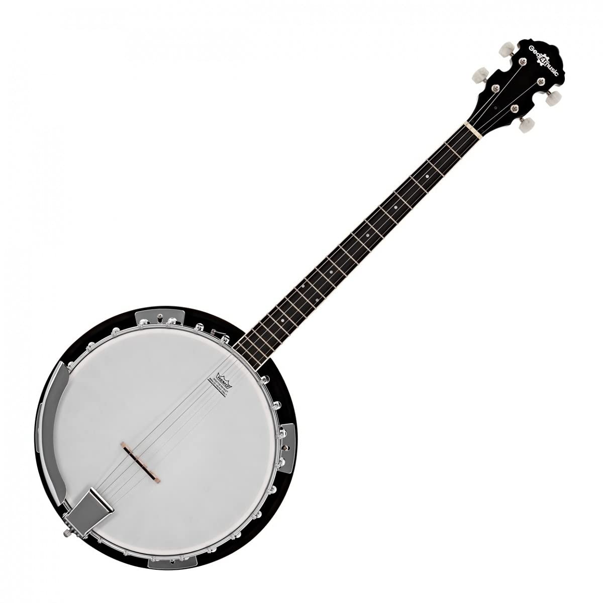Banjo von Gear4music Tenor 4 String mit Finger Plektren und Stimmgerät