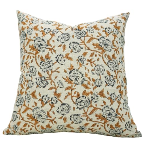Handmade Block Print Cotton Linen Throw Pillowcase