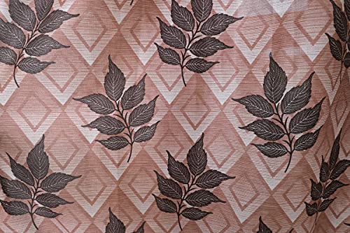 Image of Exporthub 2 Pieces Fancy Design Brown Flowers Leaf Heavy Quality Polyester Eyelet Door Curtains -Length 7 Feet (EHSPR777 74)