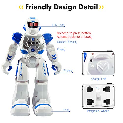 Onadrive Remote Control Robot For Kids Intelligent Programmable Robot With Infrared Controller,Dancing,Singing, Moonwalking And Led Eyes,Gesture Sensing Toys Kit For Childrens Entertainmen (Blue) #TOP6