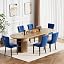 Table With 6 Blue Chairs