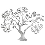 Modern Day Accents Arbol Banyan Tree, Wall Art, Aluminum, Rough Silver, Branches, Sculpture, Bedroom