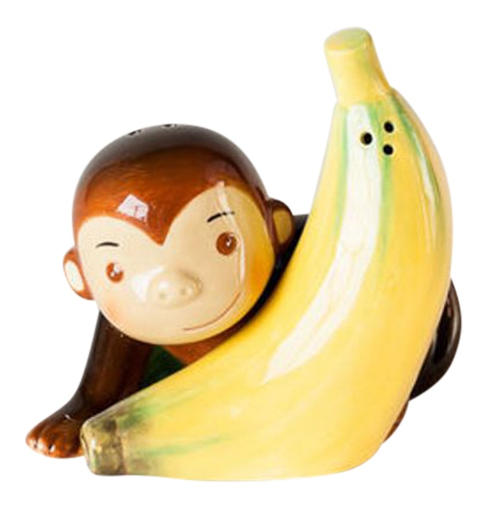 Don't Monkey with Me and My Banana Magnetic Salt and Pepper Shaker Set