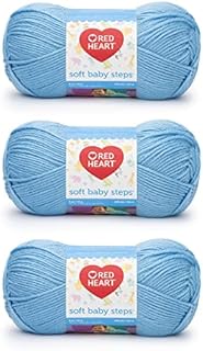 Red Heart Soft Baby Steps Baby Blue Yarn - 3 Pack of 141g/5oz - Acrylic - 4 Medium (Worsted) - 256 Yards - Knitting/Crochet