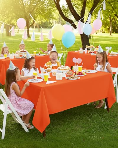 Utopia Kitchen Polyester Tischdecke 152x259 cm (2er-Pack, Orange) Maschinenwaschbare Tischdecke Ideal für Partys, Veranstaltungen… – Ansicht 5