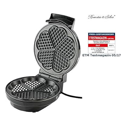 Rosenstein & Söhne Elektro Waffeleisen: Waffeleisen für Herzwaffeln (mit Waffel-Backflächen, Gerät für Waffel, Automat) – Bild 3