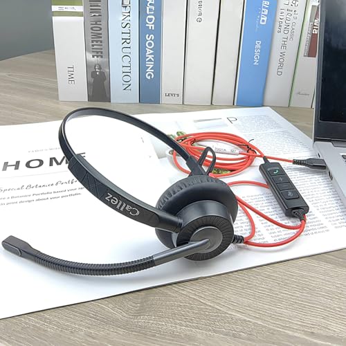 Callez USB Headset with Mic, Computer Headset with ENC Dual Noise Cancelling Microphone & MS Teams Call Button, Wired Mono Headphones for PC Laptop Mac Teams Zoom Home Office Work by Callez - Image 7