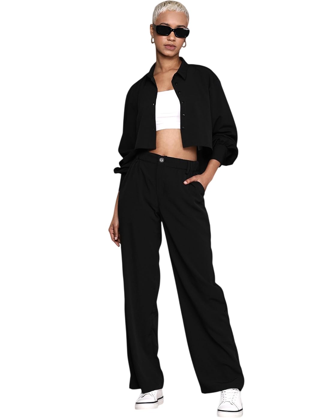 all yours Women Women Solid Polyester Crop Top and Matching Bottom Co-Ord Set | Stylish Casual Wear | Smart Contemporary Outfit (ALLCS8044_RDT_2XL)-picture-39