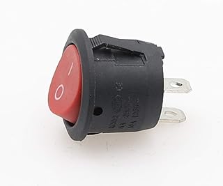 1pc autoblocante Ronda Tipo de Interruptor AC 6A / 250V 10A / 125V Interruptor 2P ON-Off SPST 2 Pin Círculo Barco Rocker (Color : Rojo)