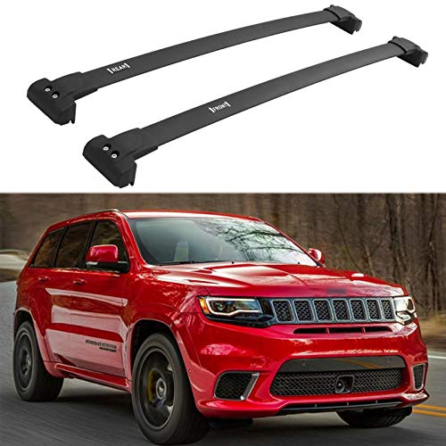 HEKA Cross Bar fit for Jeep Grand Cherokee 2011-2021 Roof Rail Rack Pair (Black S-Steel)