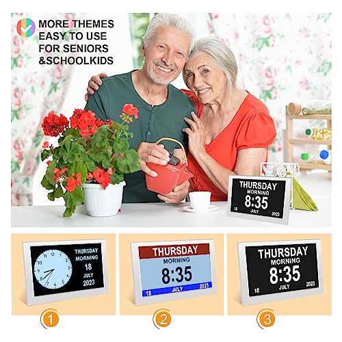 Youyu Digital Alarm Clock Wall Clock Dementia Clocks Calendar With 10.1 Inch Large Lcd Screen, On Time Alarm, Auto Light Dimming, Snooze Timer (White) #TOP3