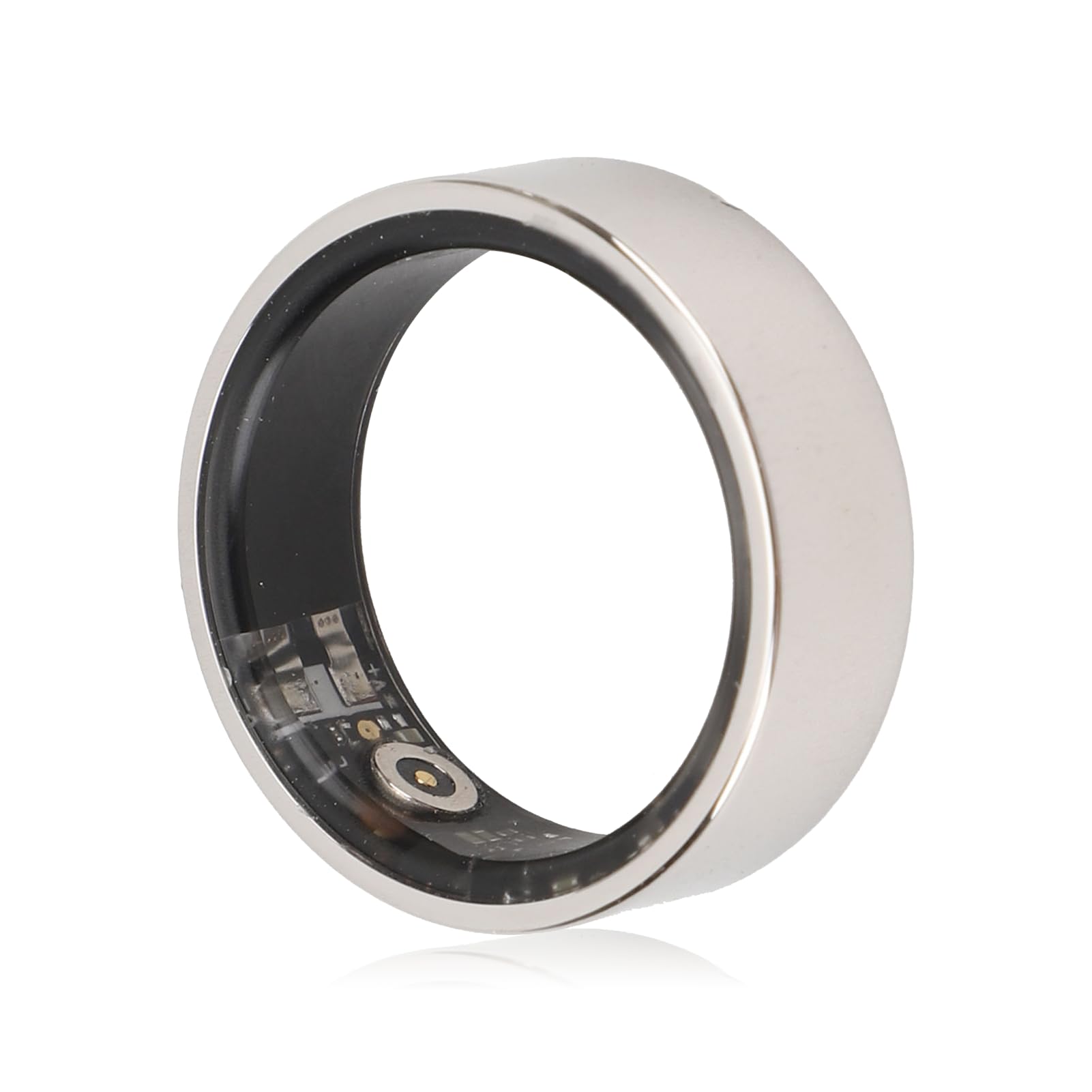 Yoidesu Fitness Smart Ring, Intelligent Health Ring Fitness, Smart Ring for Sleep, Pedometer, Health Monitor, Women & Men, Made of Stainless Steel and Ceramic (Silver)