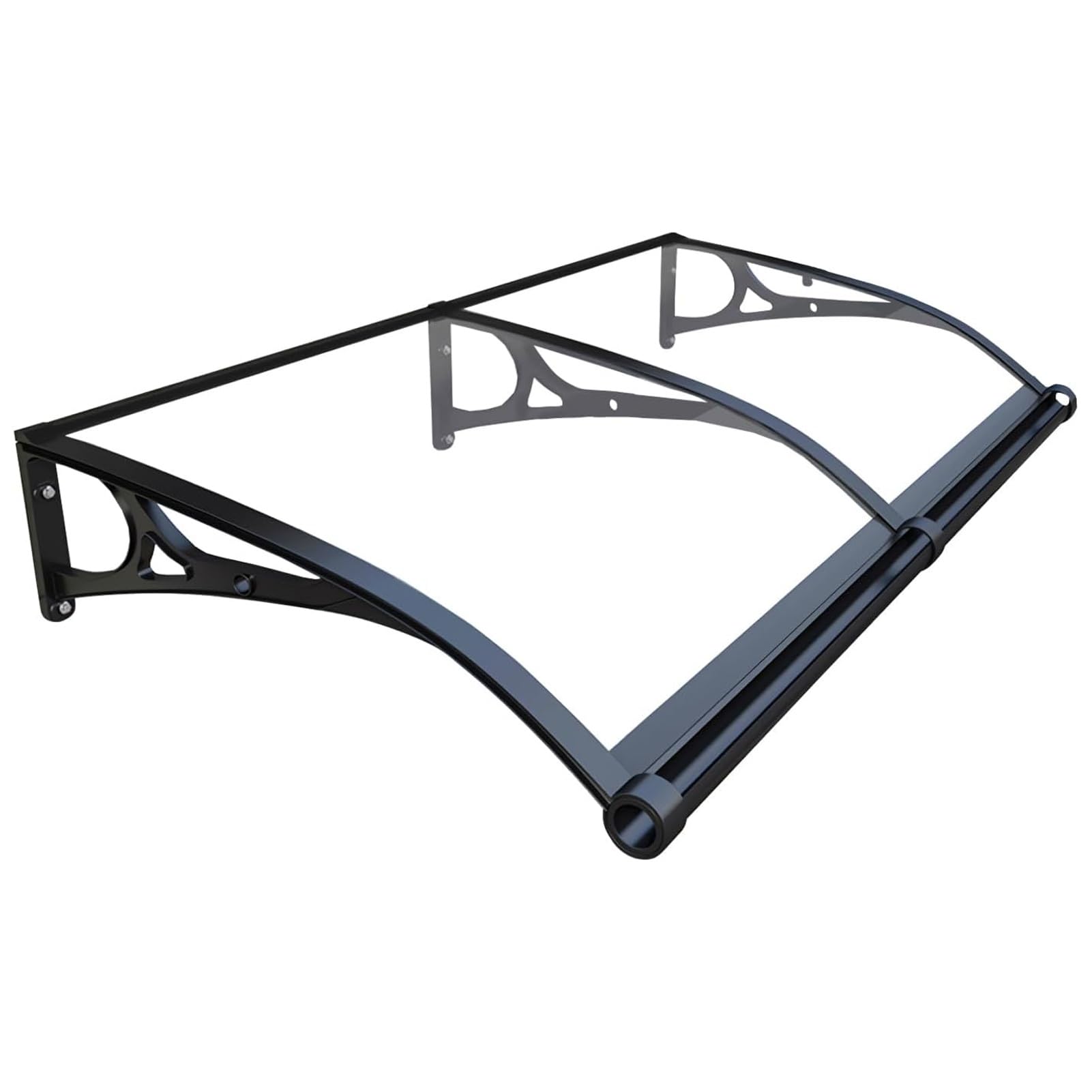 Auvent de porte d'entrée en polycarbonate premium avec profilés aluminium et gouttière