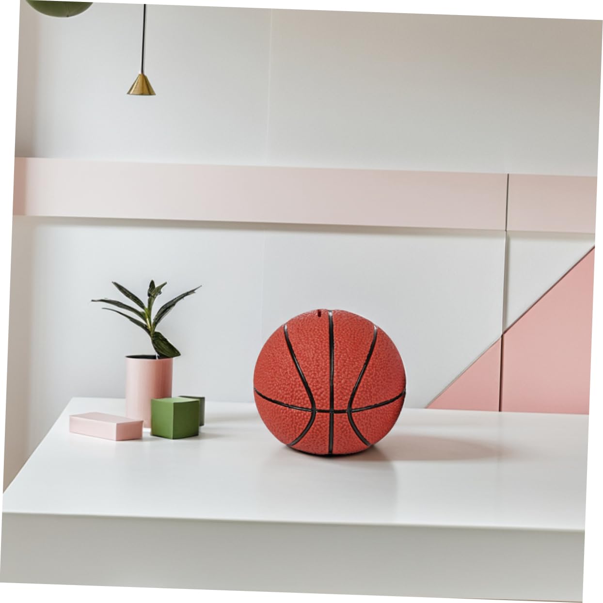 BESPORTBLE 2 Pezzi Salvadanaio per Bambini a Tema Calcio e Basket in Vinile, Forma di Pallone, Decorativo e Sicuro, come Bomboniera per Compleanno Ragazzi