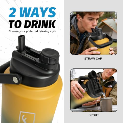 Image of NATURE PIONEOR 1 Gallon (128oz) Insulated Water Bottle Jug with Carrier Bag