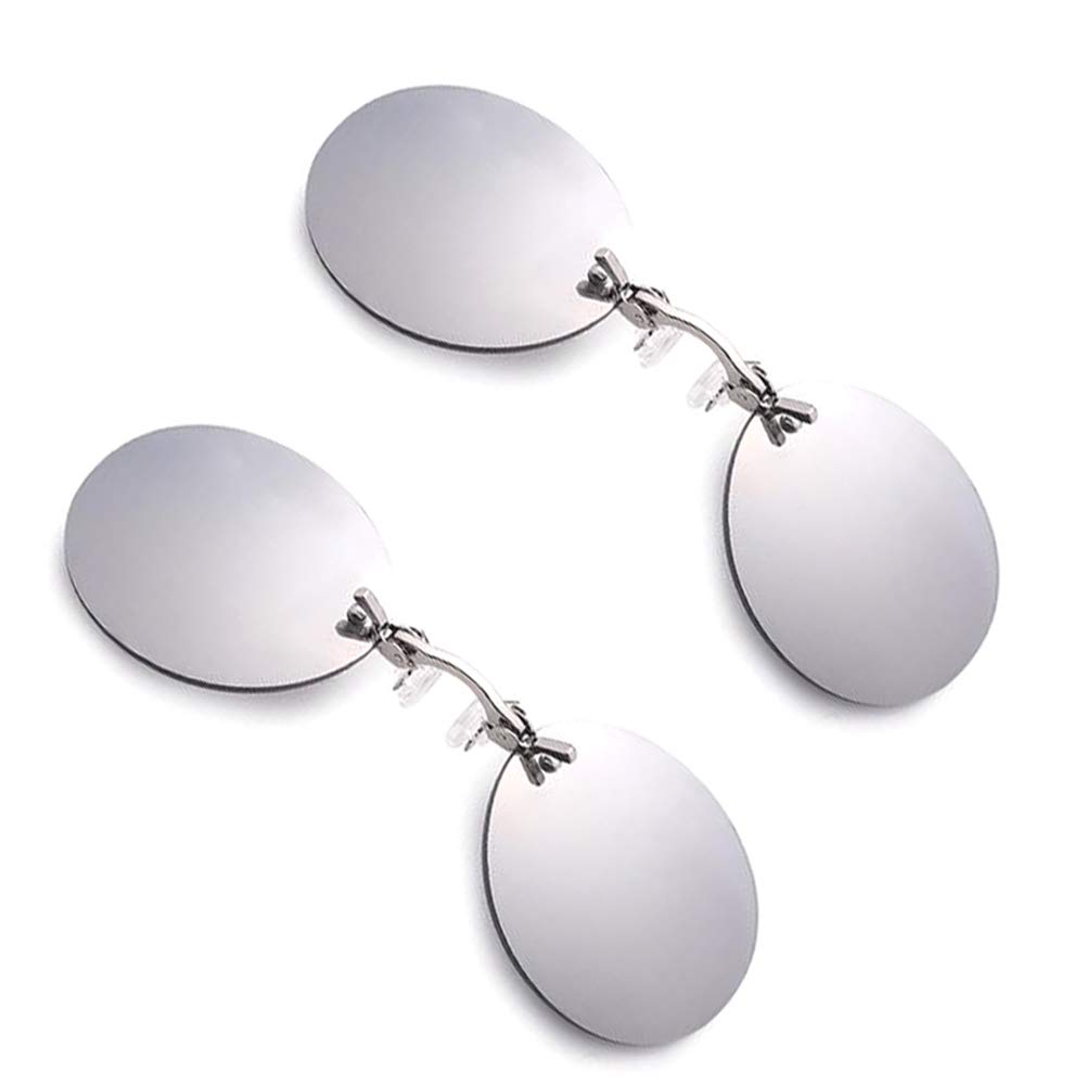 2 Pack Retro Round Clip On Nose glasses Matrix Morpheus Movie rimless sunglasses