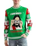 Runhit Jesus Ugly Christmas Sweater for Men and Women, Unisex Funny Xmas Holiday Pullover Knit Jumper, Novelty Party Outfit Gift M